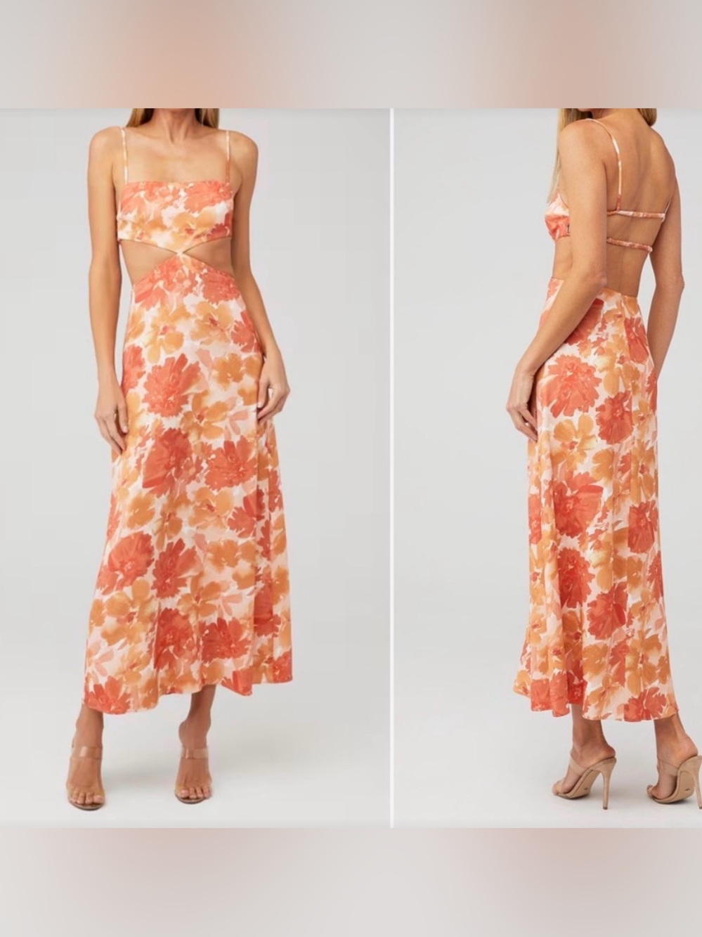 Significant Other Maeve Maxi Dress Size 8 Orange Floral #165